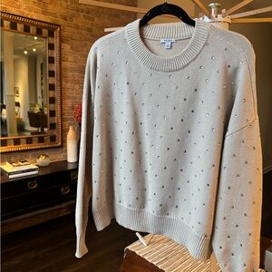 Pistola Light Beige Beaded Sweater